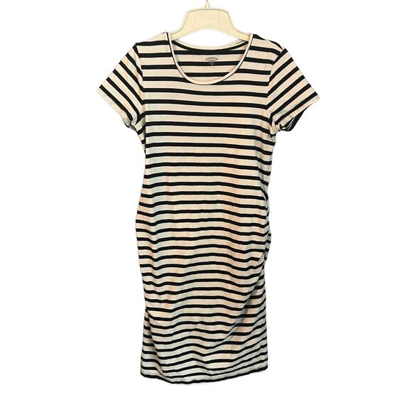 Old Navy Maternity Fitted White Black Dress Size Large - Picture 2 of 12